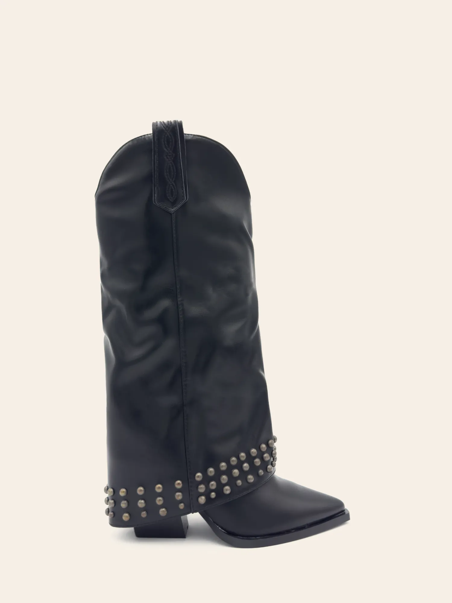 New CASSY April - Bottes Santiags Beiges A Motifs Brodes Style Cowboy