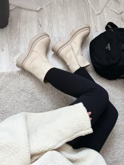 Best CASSY Bottines Beiges Courtes Gommees A Zip