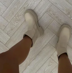 Best CASSY Bottines Beiges Courtes Gommees A Zip