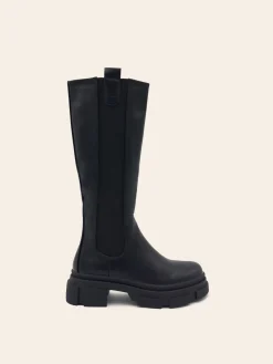 Outlet CASSY Charlie - Bottes Hautes Noires A Insert Elastique