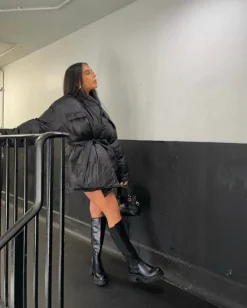 Outlet CASSY Charlie - Bottes Hautes Noires A Insert Elastique