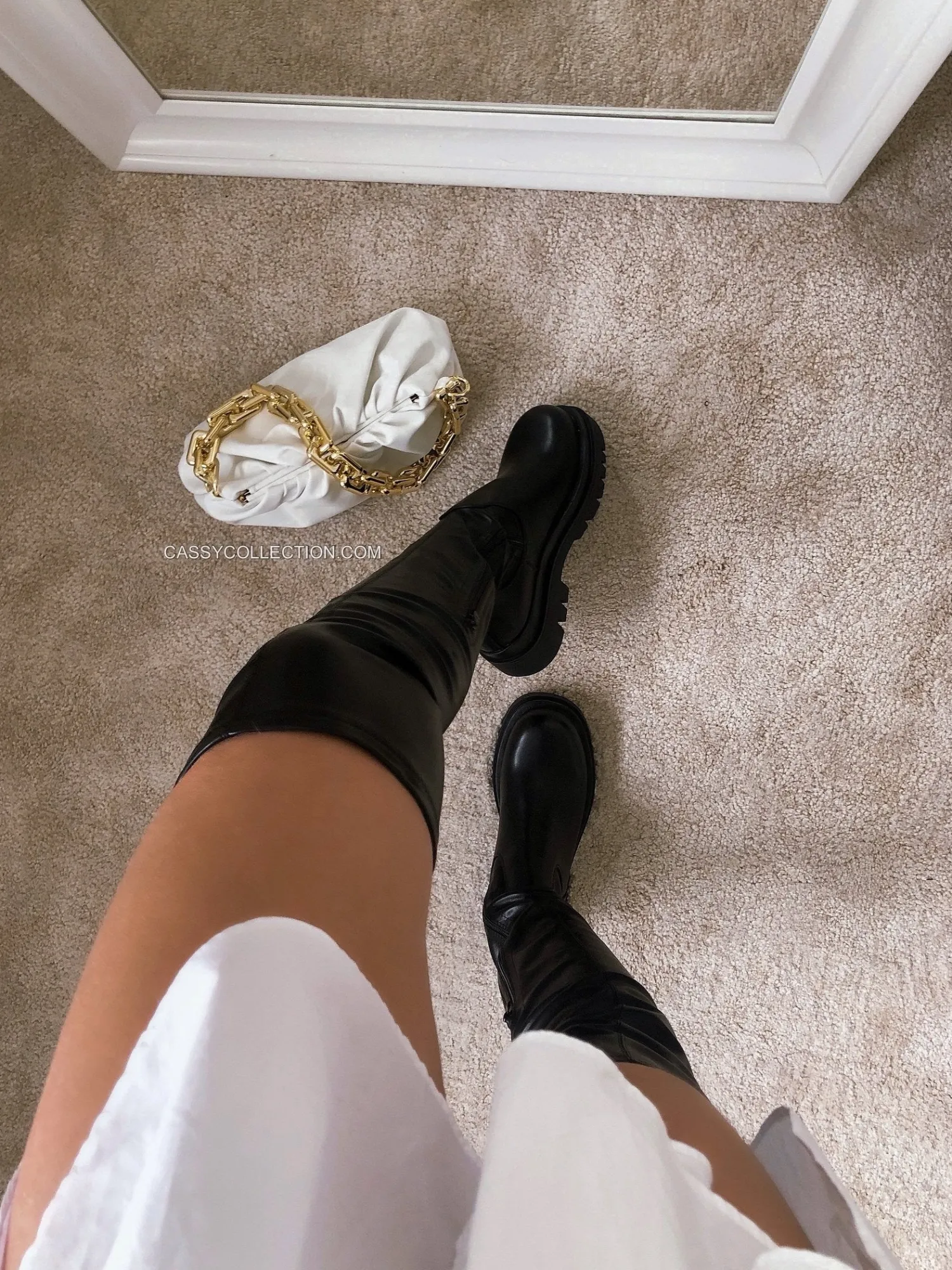 Shop CASSY Dayna - Cuissardes Noires En Similicuir