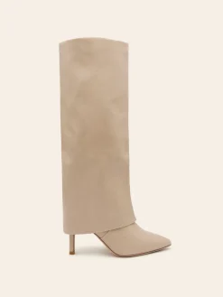 New CASSY Kallie - Bottes Hautes Beiges A Talon Aiguille Et Bout Pointu