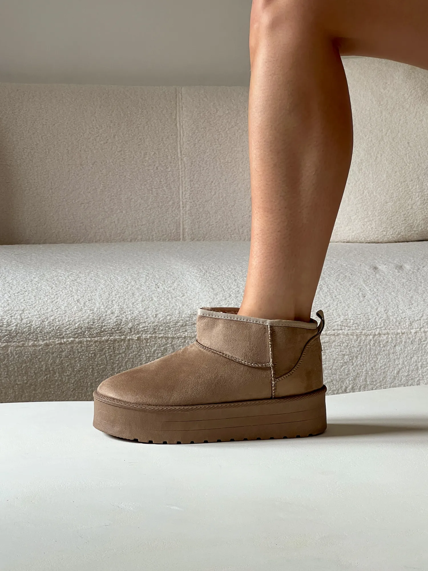 Outlet CASSY Luna - Bottines Courtes En Suedine Kaki A Semelle Plateforme