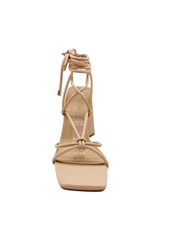 Store CASSY Maddie - Sandales Beiges Nouees Et A Talon Bloc Triangulaire