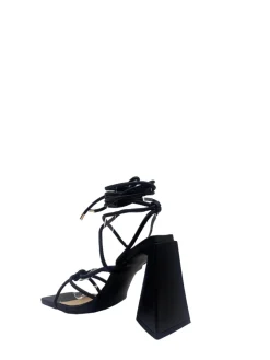 Best Sale CASSY Maddie - Sandales Noires Nouees Et A Talon Bloc Triangulaire