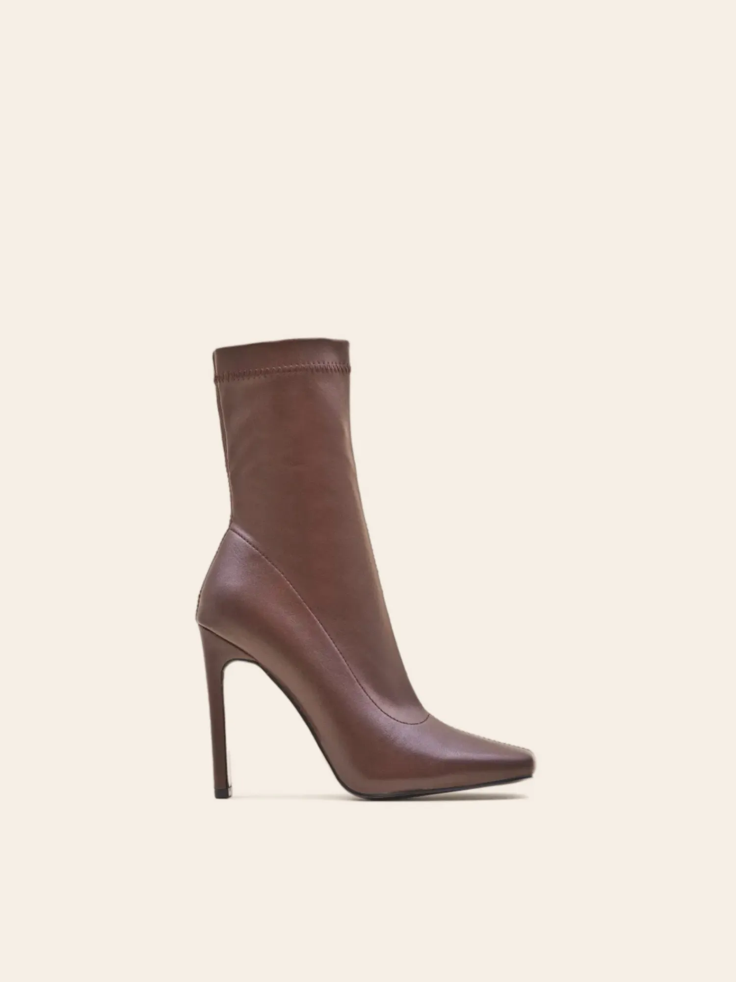 Discount CASSY Monica - Bottines Marrons Moulantes A Talon