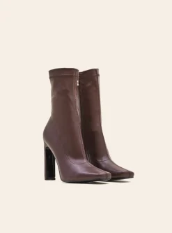 Discount CASSY Monica - Bottines Marrons Moulantes A Talon