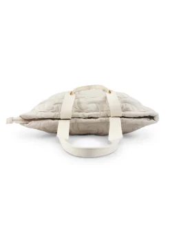 Clearance CASSY Sac Cabas Tote Matelasse A Double Initiale Brodee - Creme