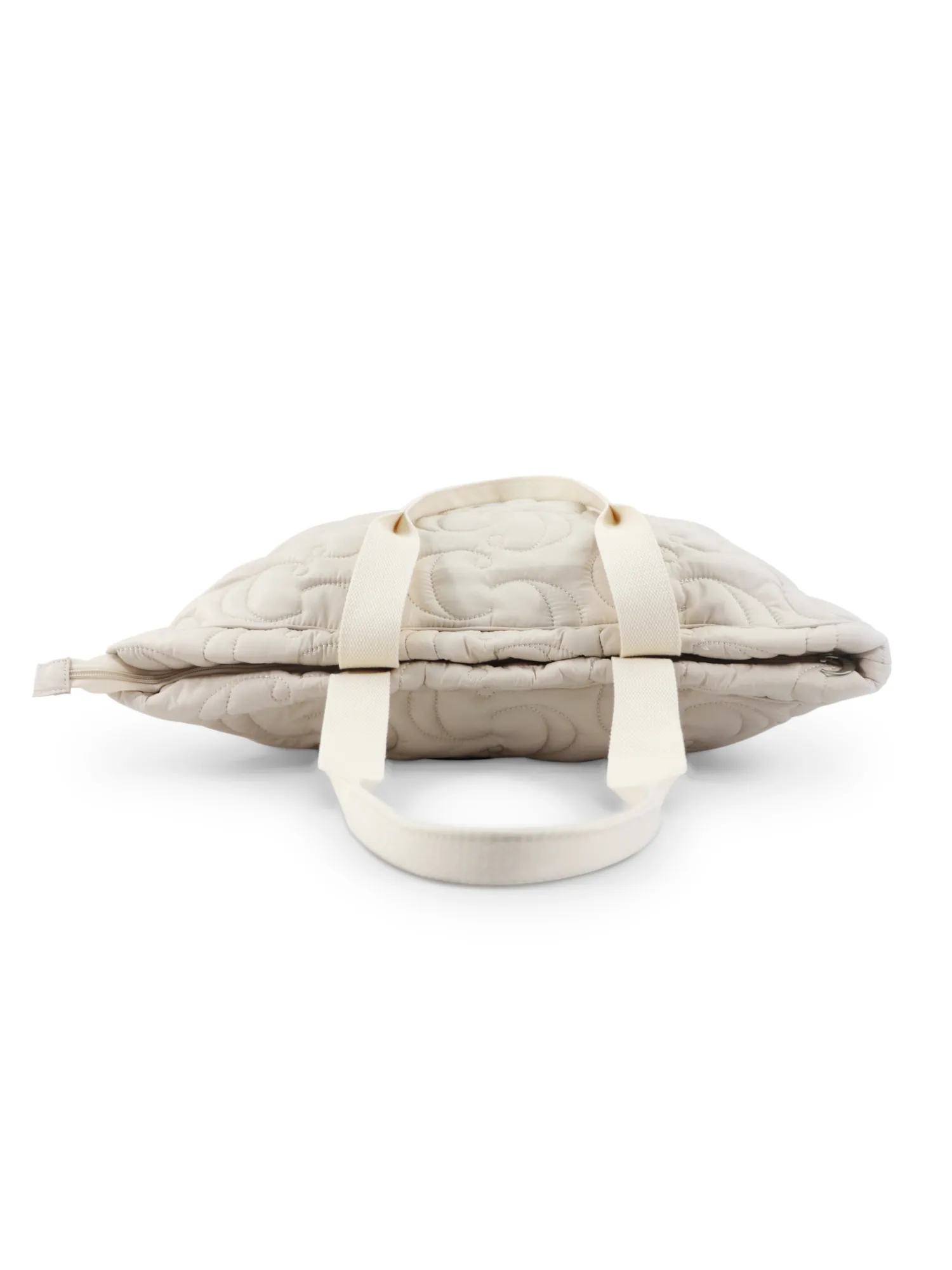 Clearance CASSY Sac Cabas Tote Matelasse A Double Initiale Brodee - Creme