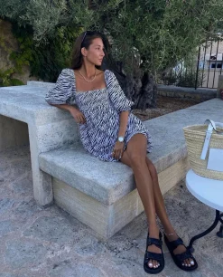 Best CASSY Sandales Noires Plates Effet Matelasse A Double Sangles Scratch