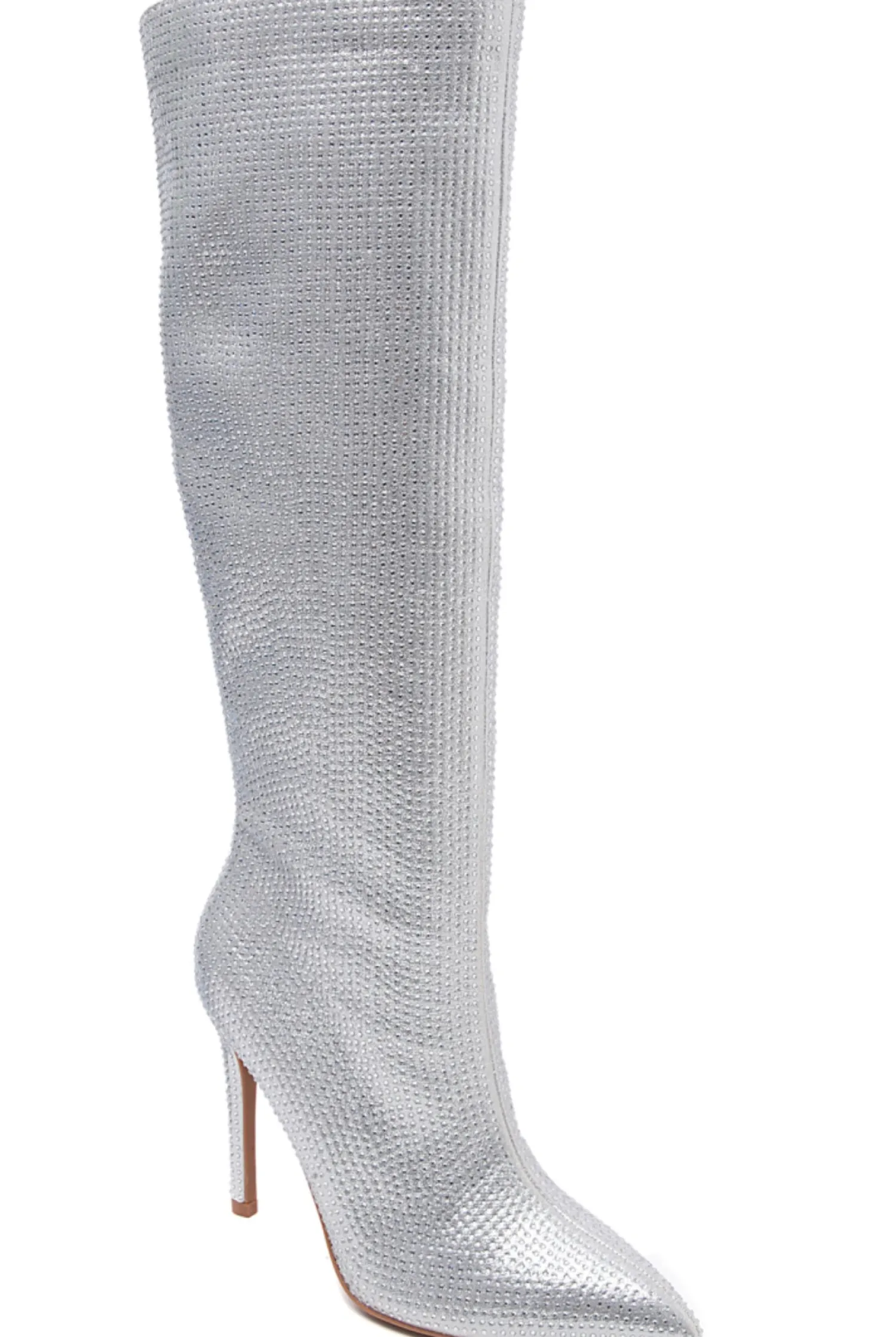 Outlet CASSY Savannah - Bottes Argentees Hauteur Genoux Ornees De Strass