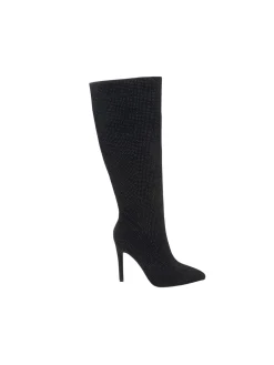 Sale CASSY Savannah - Bottes Noires Hauteur Genoux Ornees De Strass