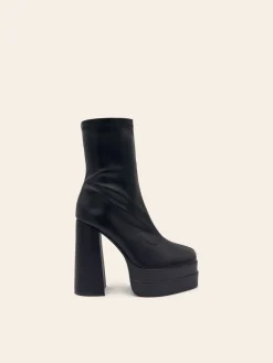 Sale CASSY Stella - Bottines Noires Montantes A Plateforme En Simili Cuir Souple